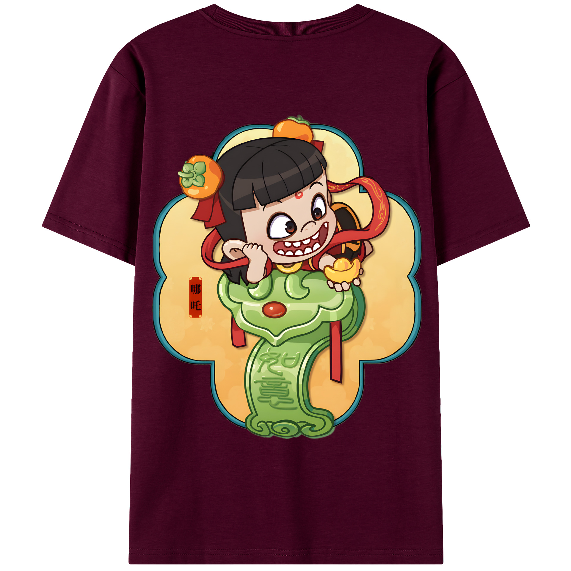（画像用） Ne Zha 2 ナタ 魔童の大暴れ レディース半袖Tシャツ(バックプリント)